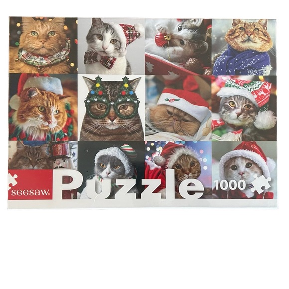 ADORABLE Christmas Kitties 1000 piece puzzle NEW!! - Picture 1 of 5